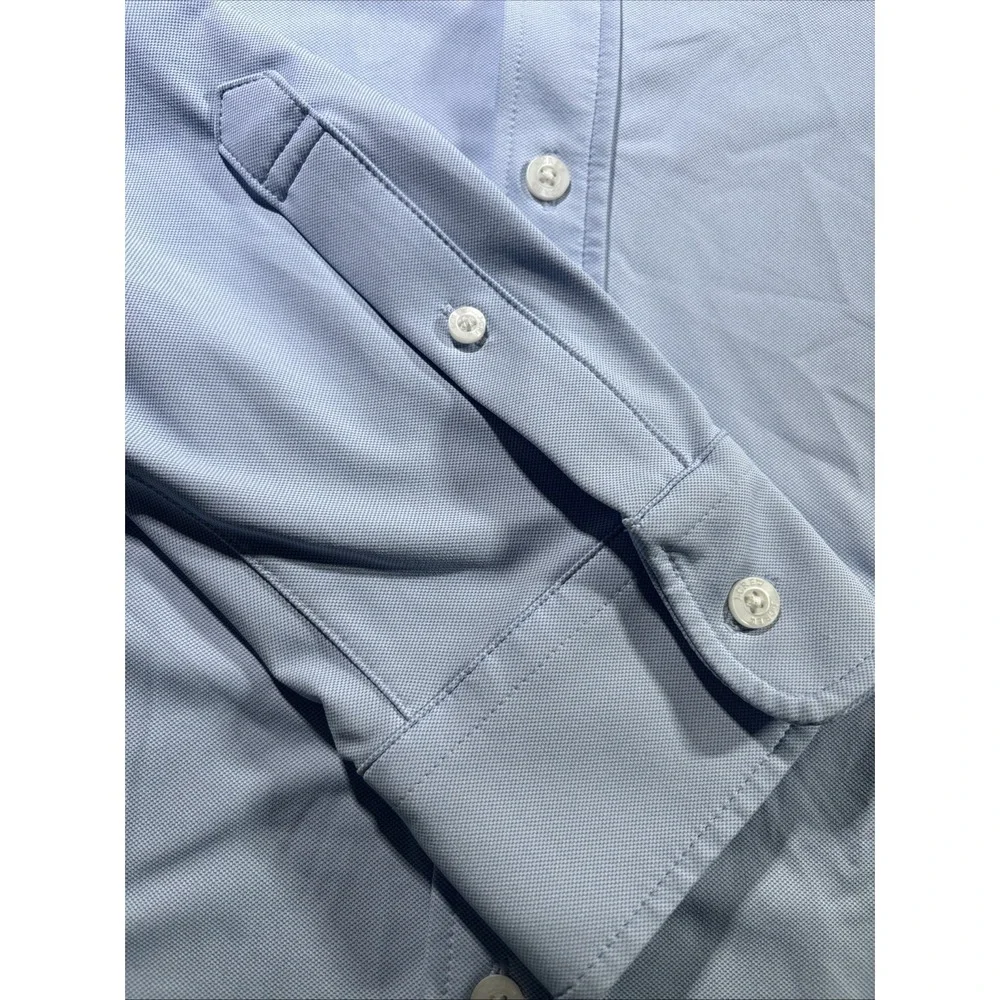Lot Of 2 J Crew Shirt Mens Large Blue performance Oxford Lightweight Stretch - Picture 5 of 10
